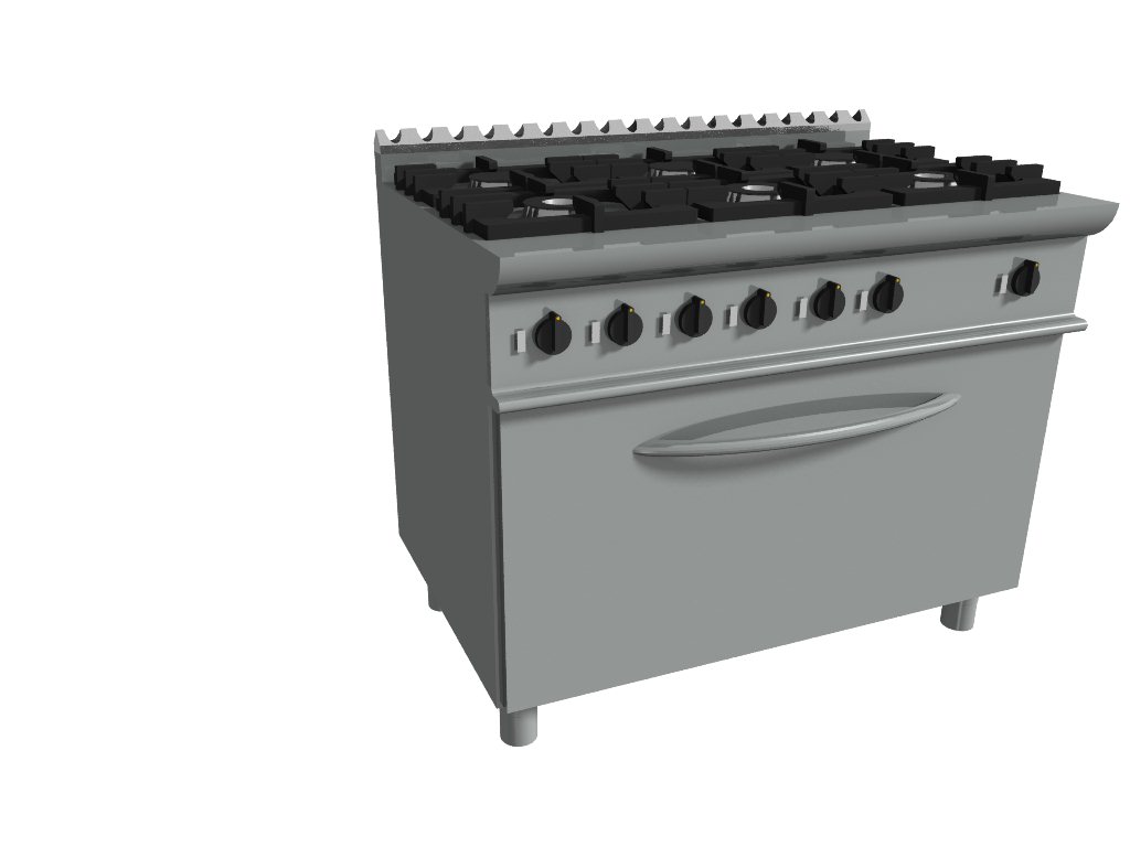 Six burner gas range with maxi gas oven. L7/CUPG6FM.6G Casta
